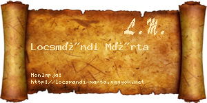 Locsmándi Márta névjegykártya